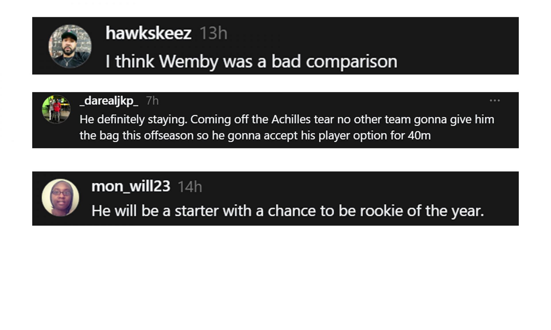Screenshot, via Thread